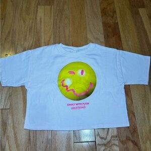 Pink girls Zara T-Shirt with Yellow Smiley